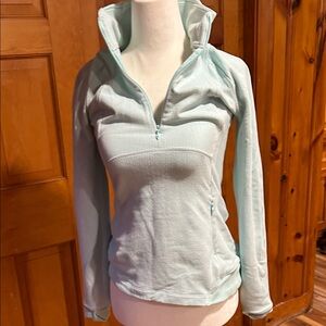 Lulu Lemon Light Teal Quarter-Zip Pullover micro fleece.